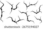 Simple hole crack wall set illustration