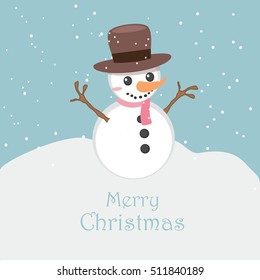 Simple Holiday greeting with snowman