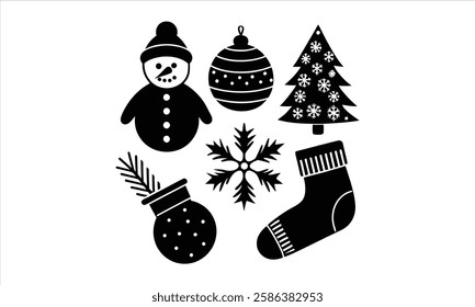 Simple Holiday Icons for Festive Cheer