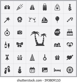 Simple holiday icons set. Universal holiday icon to use for web and mobile UI, set of basic holiday elements