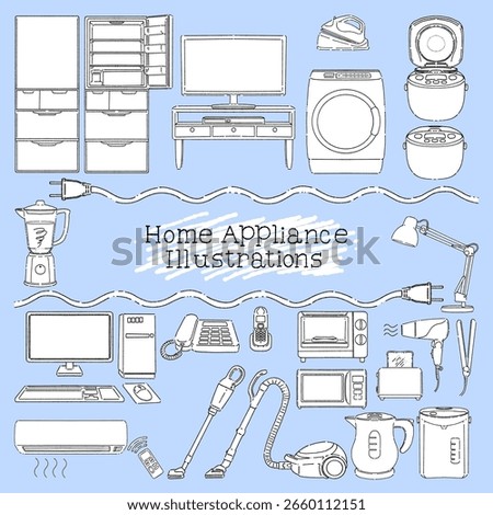 Simple home appliance illustration set