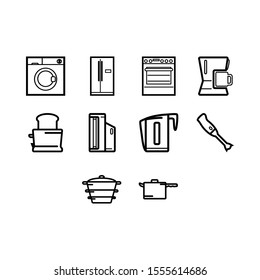 Simple Home Appliances Icon Set