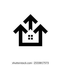 Design de logotipo de seta para a página inicial simples 