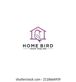 simple home bird logo template in white background