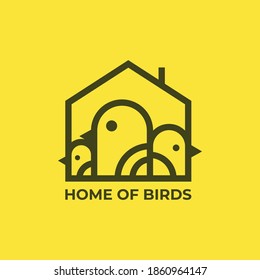 simple home of birds logo vector