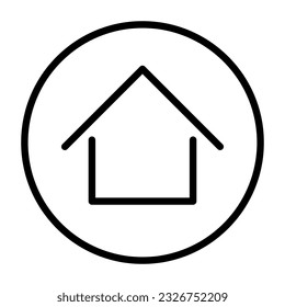 Simple home button icon. Vector.