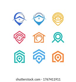 simple home collection logo design vector