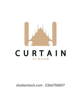 Simple Home Decoration Curtain Logo Templet Illustration