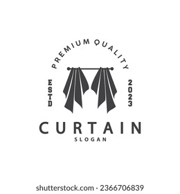 Simple Home Decoration Curtain Logo Templet Illustration