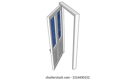 simple home door vector graphic