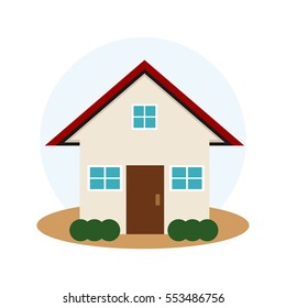 Simple home flat design icon.