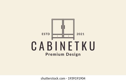 simple home furniture cabinet lines minimalist logo vector symbol icon design illustration