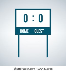 Simple Home and guest scoreboard icon. vector illustration isolated on modern background.