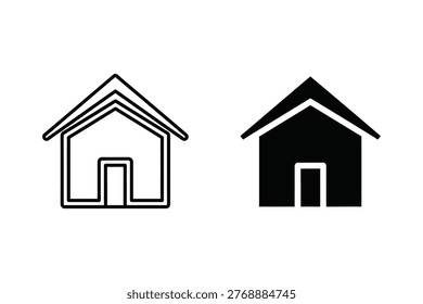 Simple Home House Icon Vector Design - Real Estate and Homepage Symbol