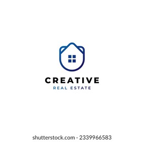 Sencillo Estilo de redondeo lineal del logotipo de la casa de iconos.