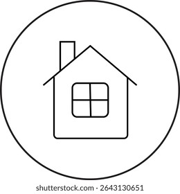 "Simple home icon representing safe living space, personal comfort, domestic lifestyle, and emotional wellness, transparent background."