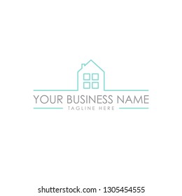 Simple home icon vector emblem flat style line for web, graphic and mobile design. Vector illustration EPS.8 EPS.10