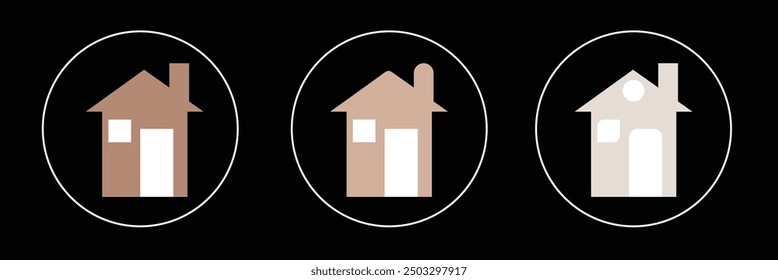simple home icon vector on black background eps 10.