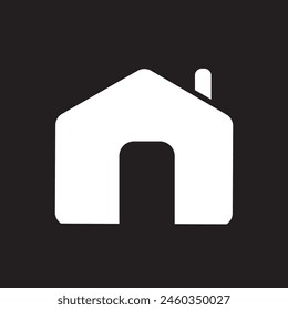 Einfaches Startsymbol Weiß auf schwarzem Hintergrund in Vektorgrafik.