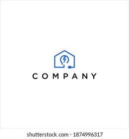 Simple Home Installation Logo Design Vector Illustration
