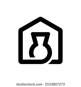 Simple home key lock logo design