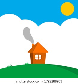Simple home and landscape illustration