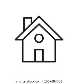 Simple home line icon. Stroke pictogram. Vector illustration isolated on a white background. Premium quality symbol. Vector sign for mobile app and web sites.