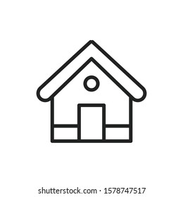 Simple home line icon. Stroke pictogram. Vector illustration isolated on a white background. Premium quality symbol. Vector sign for mobile app and web sites.