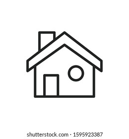 Simple home line icon. Stroke pictogram. Vector illustration isolated on a white background. Premium quality symbol. Vector sign for mobile app and web sites.