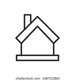 Simple home line icon. Stroke pictogram. Vector illustration isolated on a white background. Premium quality symbol. Vector sign for mobile app and web sites.
