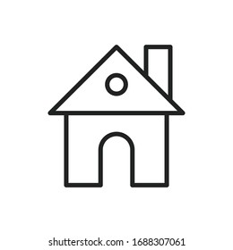 Simple home line icon. Stroke pictogram. Vector illustration isolated on a white background. Premium quality symbol. Vector sign for mobile app and web sites.