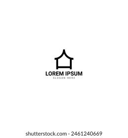 Simple home logo design, house of template logo vector