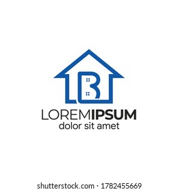 Simple home logo design for the letter B icon, Home icon, Home logo, house letter B