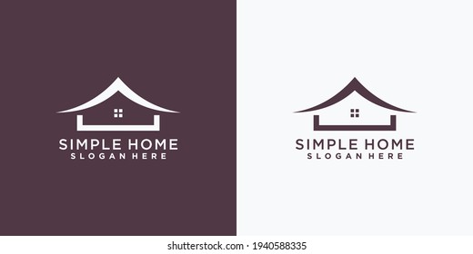 Simple home logo design template with creative concept. Logo design for inspiration, illustration