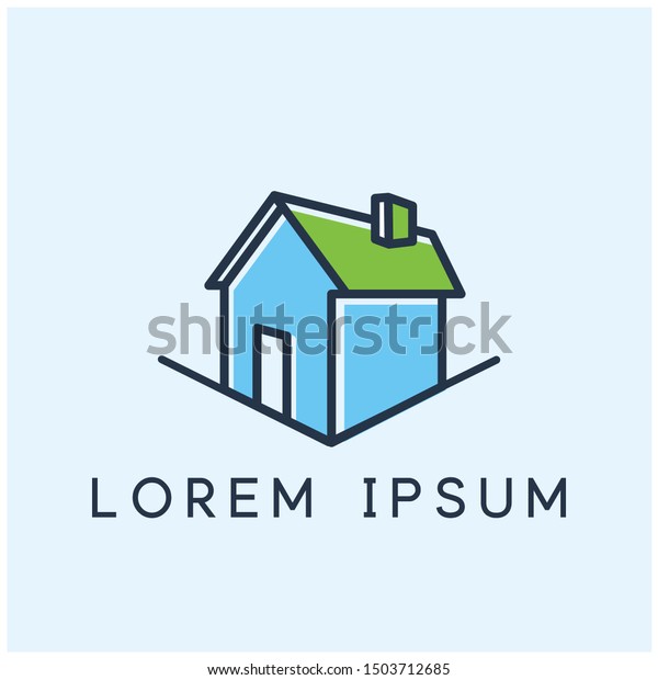 Simple Home Logo Design Template Line Stock Vector Royalty Free