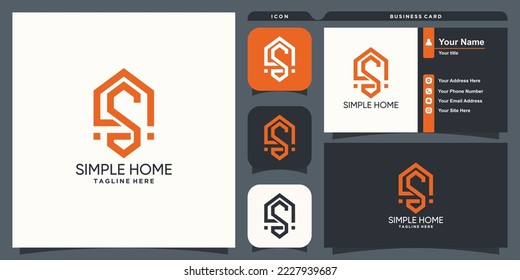 Einfaches Home-Logo mit Initialen für Design-Vektorgrafik