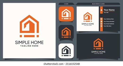 Einfaches Home-Logo mit modernem Konzept für Business-Premium-Vektorgrafik