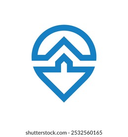 Simple home map logo design