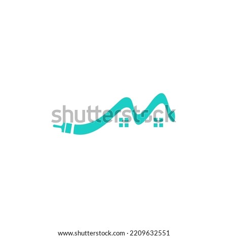 Simple home painter logo design. Letter m inspired resident home painter company vector illustration.