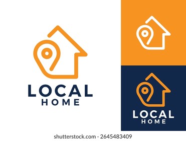 logotipo de ponto inicial simples. criativo encontrar localização home vetor design conceito