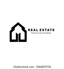 simple home real estate logo icon vector