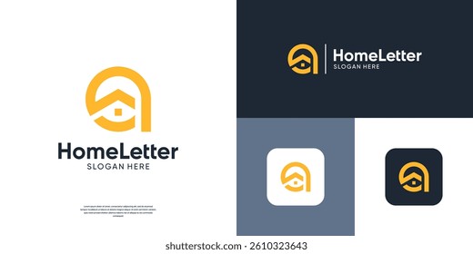 Simple home with roof icon logo. Abstract real estate symbol logo inspiration.