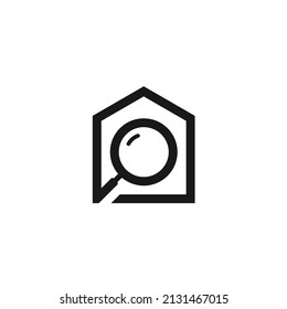 Diseño de logotipo de Vector de Búsqueda en Casa Simple 