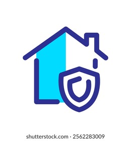 Simple Home security icon. real estate vector icon. house logo illustration. fit for a home security, building protection