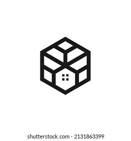 Simple Home Tree Vector Logo Design