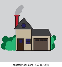 simple home vector art design