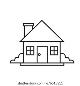 Simple home vector black and white