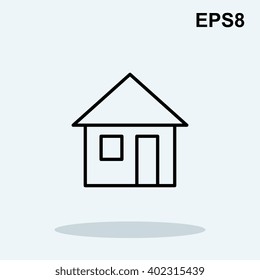 Simple home vector icon. House silhouette isolated on white background
