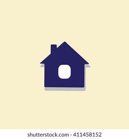 Simple home vector icon. House silhouette isolated 