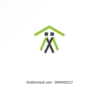 Diseño de iconos de línea de vector residencial simple